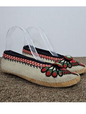 Vintage Polish Highlander Handmade Felt Slippers Sz 35